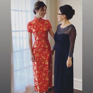 Red & gold qi pao/cheongsam